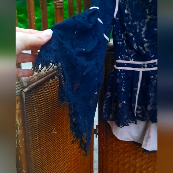 🍀3/15 DO + BE Black Lace Blouse - Picture 5 of 9